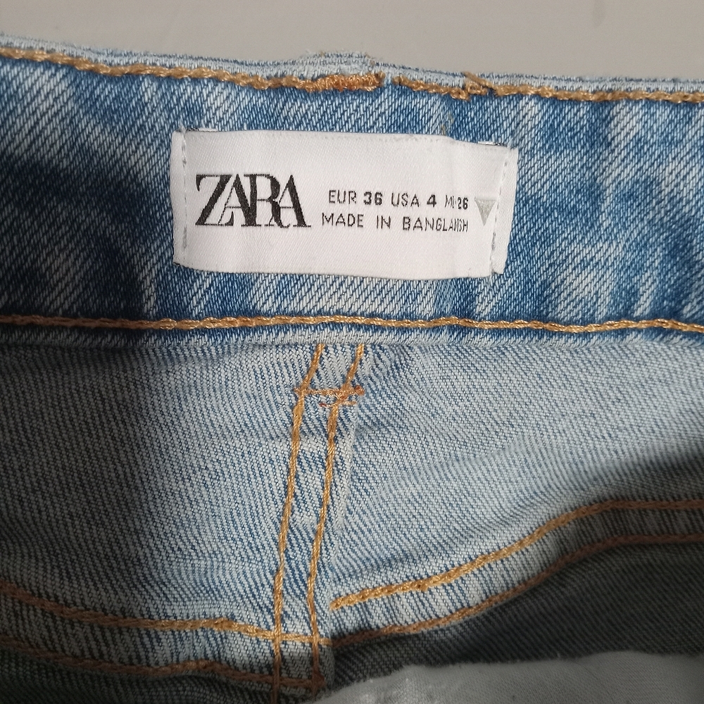 Zara High Rise Denim Shorts sz 4 - Picture 4 of 5